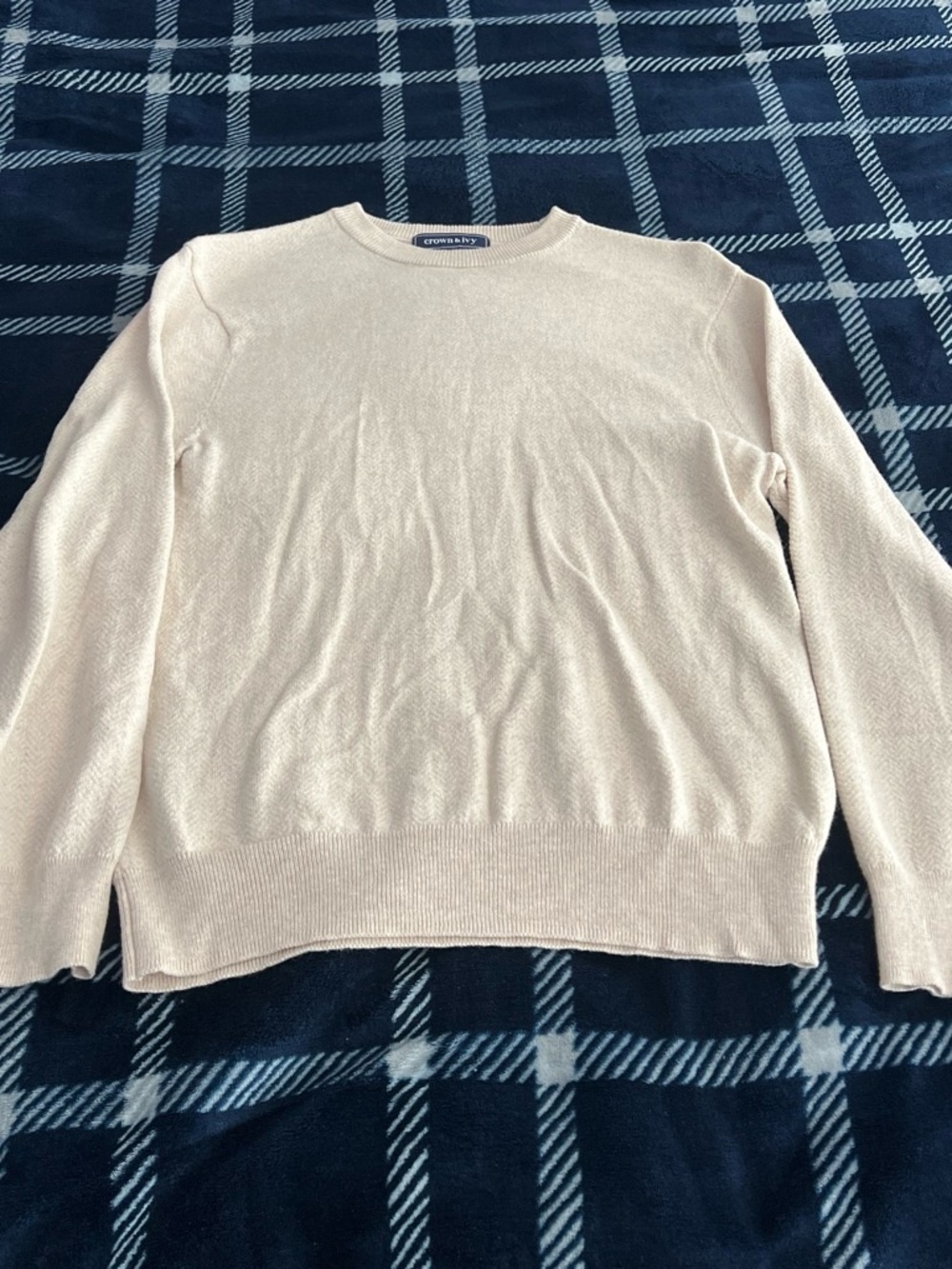 Crown Ivy Lightweight Cream Sweater Size Small